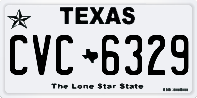 TX license plate CVC6329