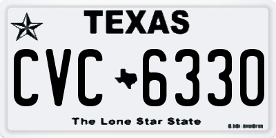 TX license plate CVC6330