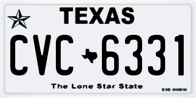 TX license plate CVC6331