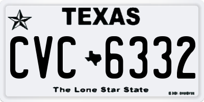 TX license plate CVC6332