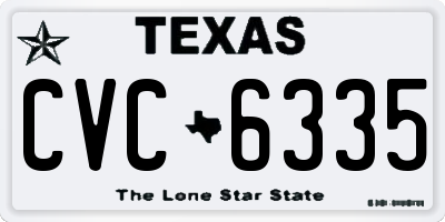 TX license plate CVC6335