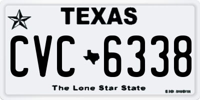 TX license plate CVC6338