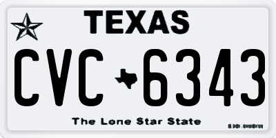 TX license plate CVC6343