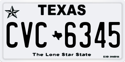 TX license plate CVC6345