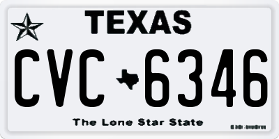 TX license plate CVC6346