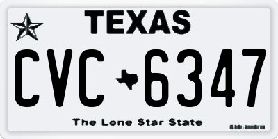 TX license plate CVC6347