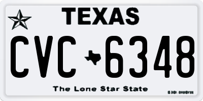 TX license plate CVC6348