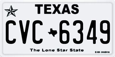 TX license plate CVC6349