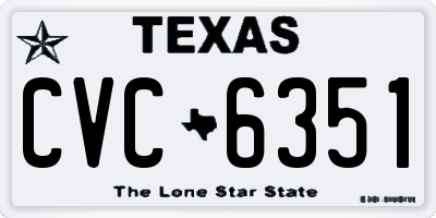 TX license plate CVC6351