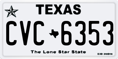 TX license plate CVC6353