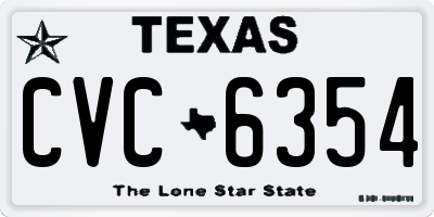 TX license plate CVC6354