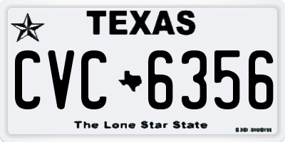 TX license plate CVC6356