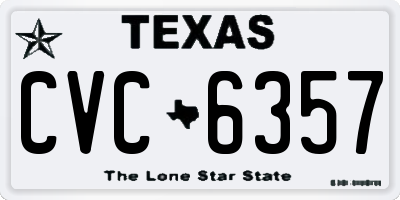 TX license plate CVC6357