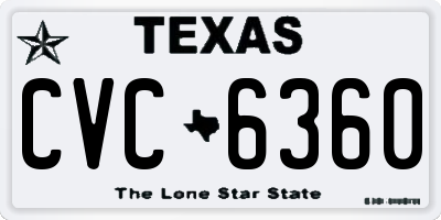 TX license plate CVC6360