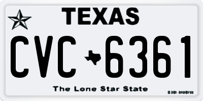 TX license plate CVC6361