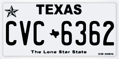 TX license plate CVC6362