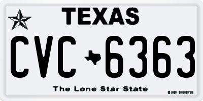 TX license plate CVC6363