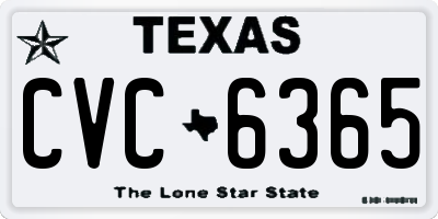 TX license plate CVC6365