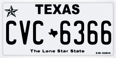 TX license plate CVC6366