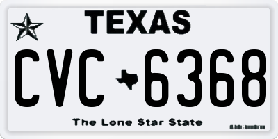 TX license plate CVC6368