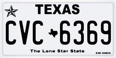 TX license plate CVC6369
