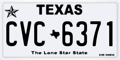 TX license plate CVC6371