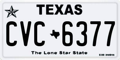 TX license plate CVC6377