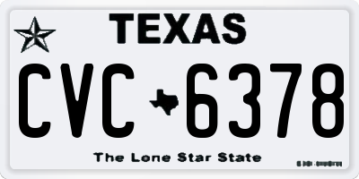 TX license plate CVC6378