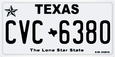 TX license plate CVC6380