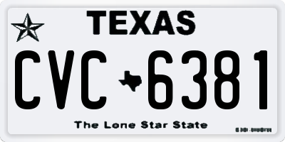 TX license plate CVC6381