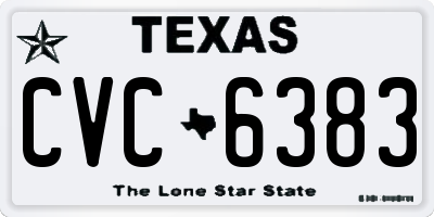 TX license plate CVC6383