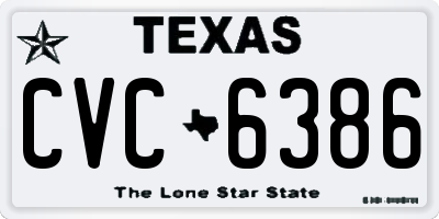 TX license plate CVC6386