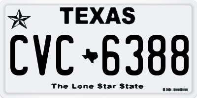 TX license plate CVC6388