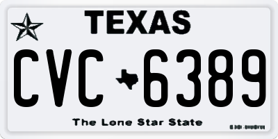 TX license plate CVC6389
