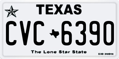 TX license plate CVC6390