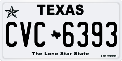 TX license plate CVC6393