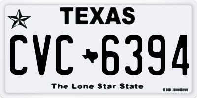 TX license plate CVC6394