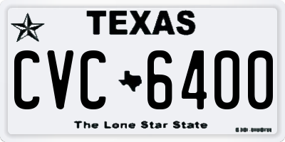 TX license plate CVC6400