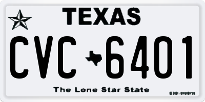 TX license plate CVC6401