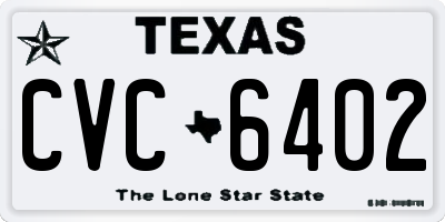 TX license plate CVC6402