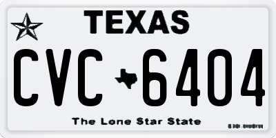TX license plate CVC6404