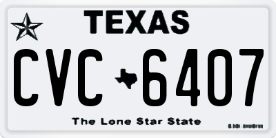 TX license plate CVC6407