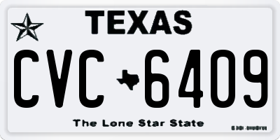 TX license plate CVC6409