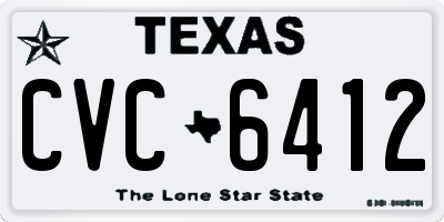 TX license plate CVC6412