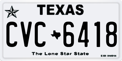 TX license plate CVC6418