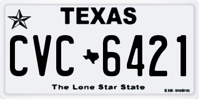 TX license plate CVC6421