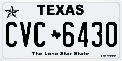 TX license plate CVC6430
