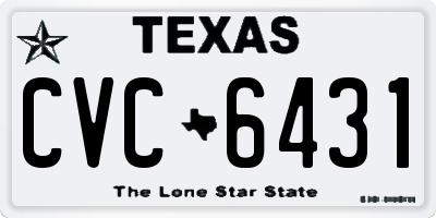 TX license plate CVC6431