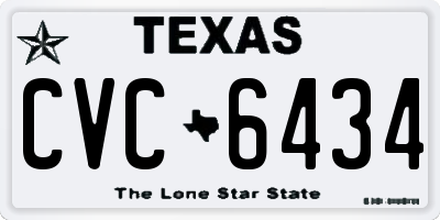 TX license plate CVC6434