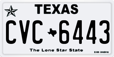 TX license plate CVC6443